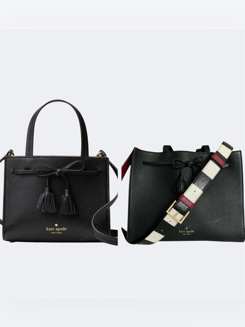 Kate Spade New York Hayes Street Small Satchel Black Added Strap and Tassel NWOT
